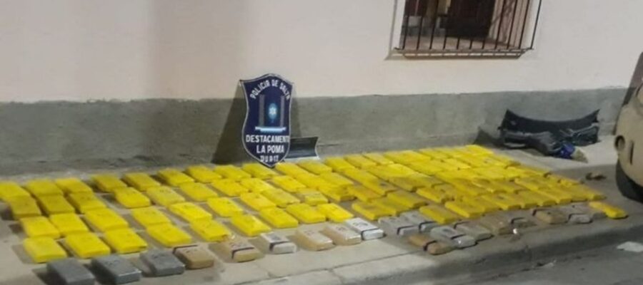 Salta: detuvieron a un hombre que transportaba 120 kilos de cocaína en una camioneta