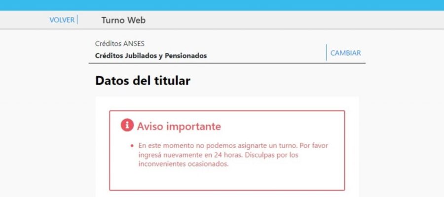 Anses lleva dos dias sin dar turnos a jubilados por los créditos de los 0 mil