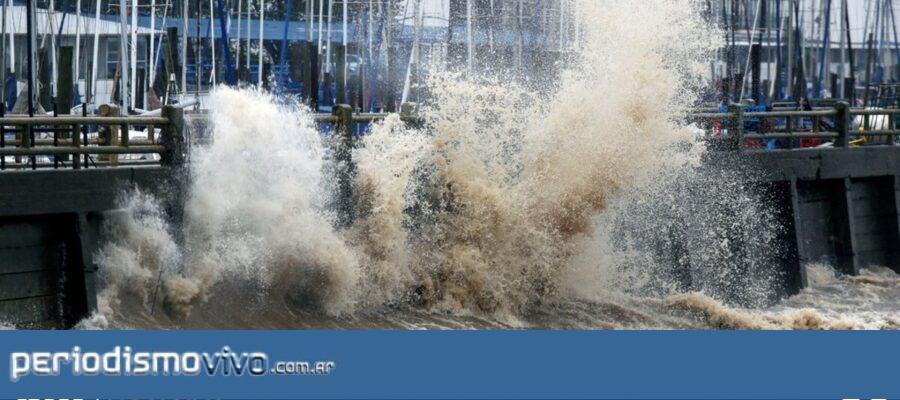 Mapa en vivo de la sudestada en el Río de la Plata: el nivel del agua podría alcanzar los 3,6 metros