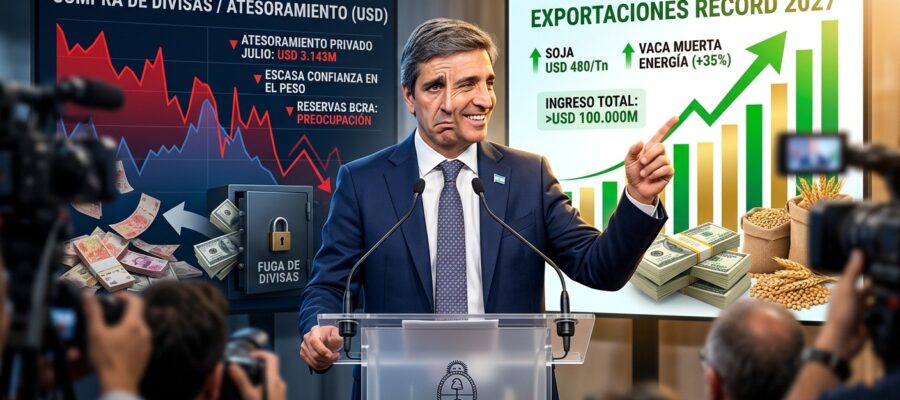 Avalancha de US0.000 millones: el récord de exportaciones choca contra la fiebre por el dólar
